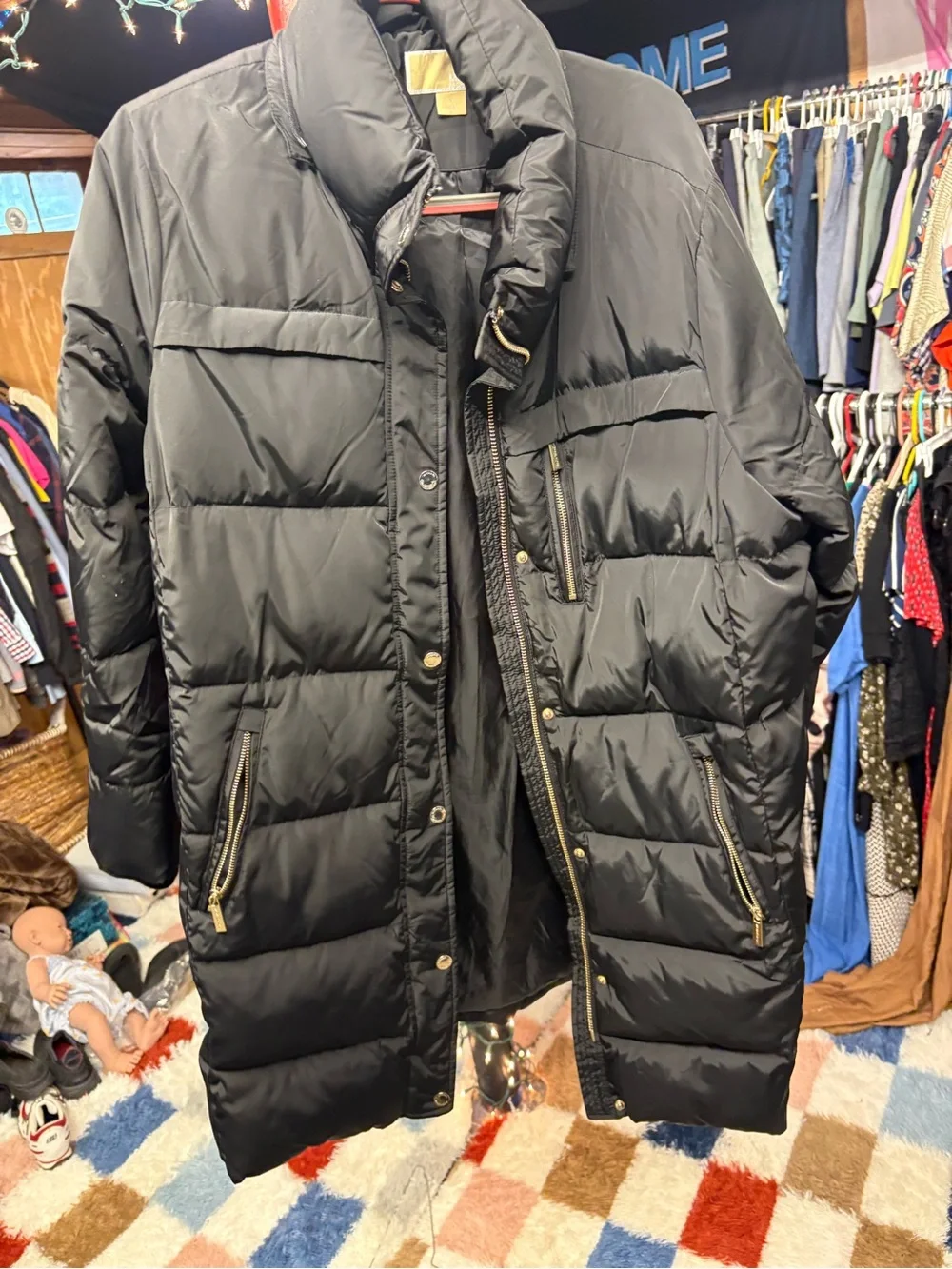 Michael Kors Black Puffer Coat ( LONG)